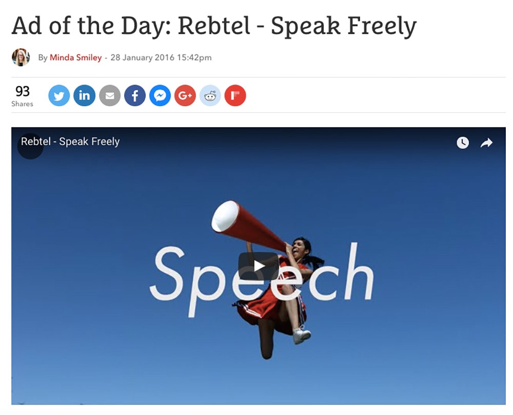The Drum: Ad of the day - Rebtel Speak Freely | Rebtel.com